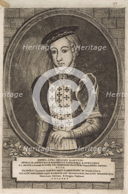 Zofia Radziwill (Monwid). From: Icones Familiae Ducalis Radivilianae, 1758.