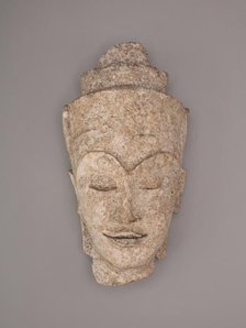 Crowned Head of a Bodhisattva, Ayutthaya period, late 17th century. Creator: Unknown.