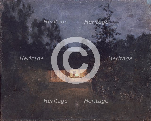 Country house at the twilight, 1890s. Artist: Levitan, Isaak Ilyich (1860-1900)