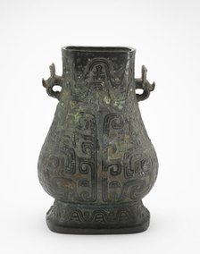 Ritual wine container (hu) with masks, Middle Western Zhou dynasty, ca. late10th-early 9th century B Creator: Unknown.