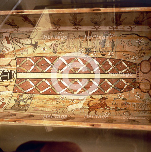 Interior of Egyptian Coffin with Sky - Goddess Nut and Zodiac Signs, 2nd century. Artist: Unknown.