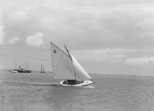 Sailing dinghy 'Flutterell', 1922. Creator: Kirk & Sons of Cowes.