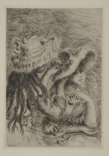 Le chapeau épinglé (Pinning the hat), 1894. Creator: Pierre-Auguste Renoir.