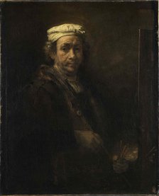 Self-Portrait at the Easel (Portrait de l'artiste au chevalet), 1660. Creator: Rembrandt van Rhijn (1606-1669).