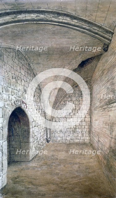 St Michael's Crypt, Aldgate, London, 1876. Artist: John Phillipps Emslie