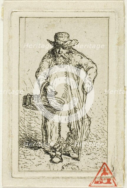 Beggar with Basket, 1844. Creator: Charles Emile Jacque.