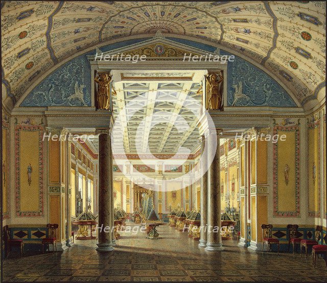 Interiors of the New Hermitage. The Room of Cameos, 1854. Artist: Hau, Eduard (1807-1887)