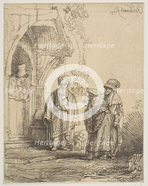 Three Oriental Figures (Jacob and Laban?), 1641. Creator: Rembrandt Harmensz van Rijn.
