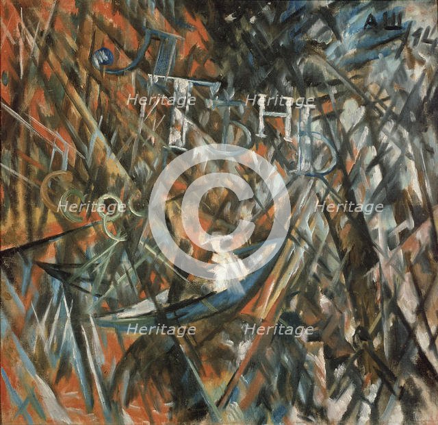 Rayonist composition. Idleness and shadow, 1914. Artist: Shevchenko, Alexander Vasilyevich (1883-1948)