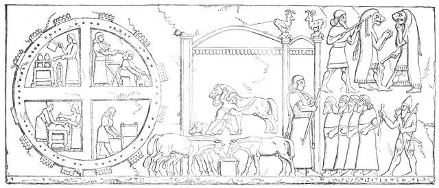 Nimroud Sculptures, just received at the British Museum - Supposed Kitchen and Pavilion, 1850. Creator: Unknown.