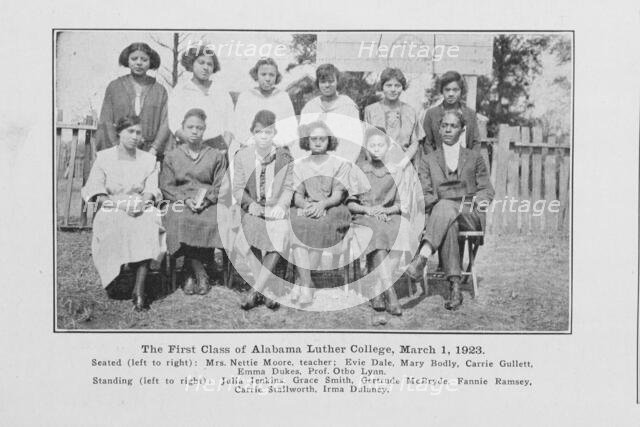 First Class of Alabama Luther College, March 1, 1923, 1927. Creator: Unknown.