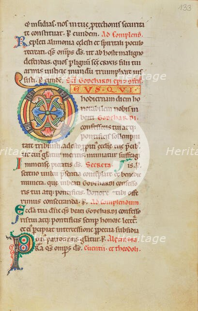 Decorated Initial D; Stammheim Missal, probably 1170s. Creator: Unknown.