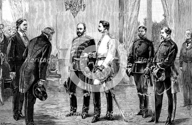 Members of the Labour Conference at Berlin presented to the Prince of Wales, 1890. Creator: R. Taylor.