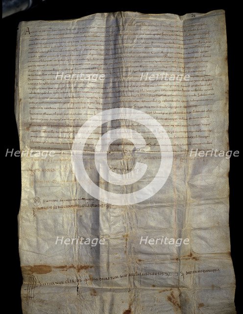 Decree of the Synod of Agde, parchment document, dated 907.