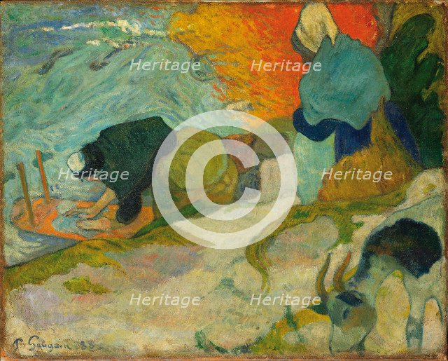 Washerwomen in Arles (Laveuses à Arles), 1888. Artist: Gauguin, Paul Eugéne Henri (1848-1903)