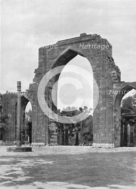 'Delhi. Gate of the Kutub Mosque', c1910. Creator: Unknown.