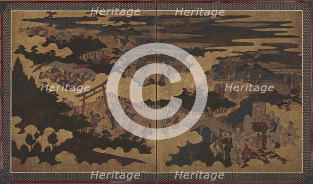 A festival at the Sumiyoshi Shrine, Edo period, early 17th century. Creator: Unknown.