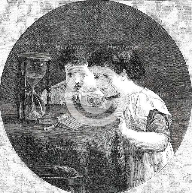 The Hour-Glass - painted by H. Le Jeune, 1850. Creator: Unknown.