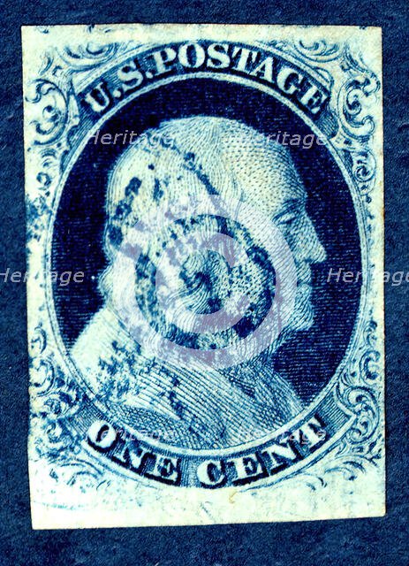 1c Franklin type III single, July 1, 1851. Creators: Toppan, Carpenter & Company, Toppan Carpenter Casilear.