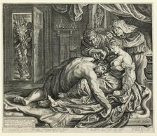 Samson and Delilah, c.1612. Creator: Jacob Matham.