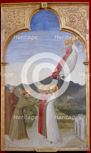 The Mystical Marriage Of St. Francis Of Assisi, 1444. Artist: Sassetta (1392-1450)