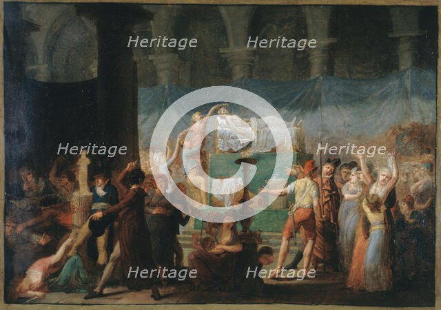 Marat's funeral, at Cordeliers church, July 15 and 16, 1793. Creator: Fougeat.