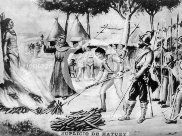 The Torment of Hatuey, (16th century), 1920s. Artist: Unknown.