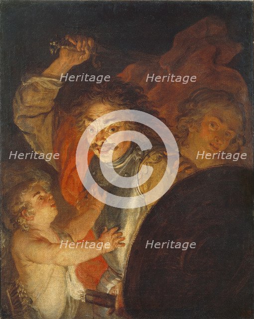 Mars, Venus and Cupid (Allegory of Anger), c.1630. Artist: Sandrart, Joachim, von (1606-1688)