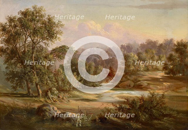 Landscape with Bridge, about 1855. Creator: Henry Waugh.