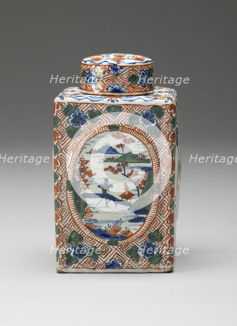 Tea Caddy, Delft, c. 1700. Creators: De Metaale Pot, Delftware, Lambertus van Eenhoorn.