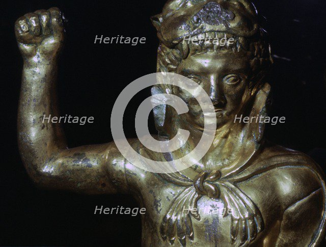 Copper alloy figure of Hercules wearing a lion skin, 2nd century. Artist: Unknown