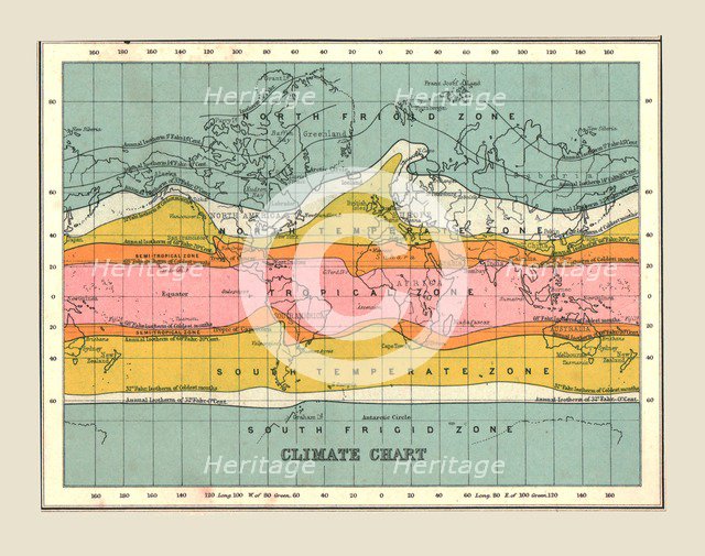 World Map Climate Chart, 1902.  Creator: Unknown.