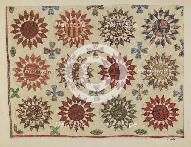 Sunburst Quilt, c. 1938. Creator: Charlotte Winter.