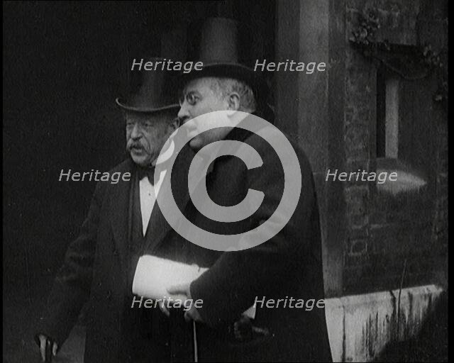Two Male Diplomats Talking on Their Way Into St James's Palace, London, for a Meeting of the...,1920 Creator: British Pathe Ltd.