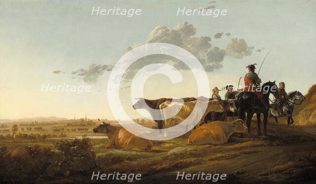 Landscape with Herdsmen, mid-1650s. Creator: Aelbert Cuyp.