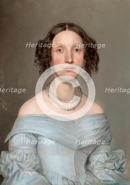 Lady in light blue dress, 1840. Creator: Johann Baptist Reiter.
