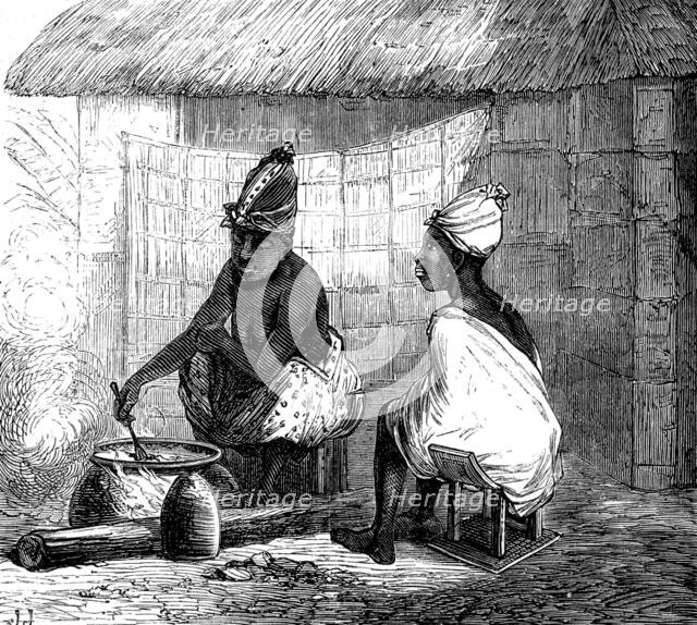 The War on the Gold Coast: women of Annamaboe cooking, 1873. Creator: Unknown.