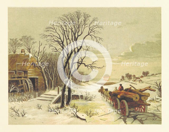 Wagon-load of logs, 1853. Creator: Unknown.