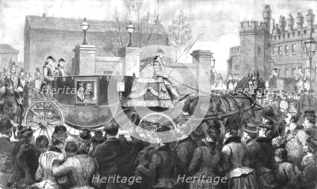 ''Their Royal highnesses The Prince and Princess of Wales Leaving Marlborough House for Her Majesty' Creator: Unknown.