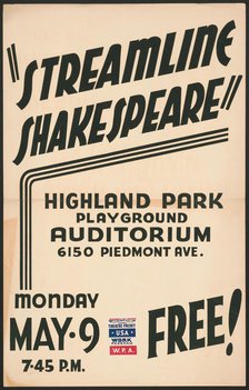 Streamline Shakespeare, Los Angeles, 1938. Creator: Unknown.