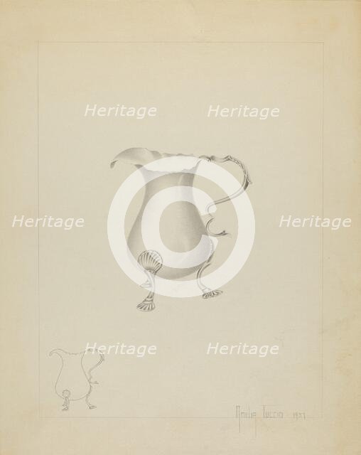 Silver Creamer, c. 1937. Creator: Amelia Tuccio.