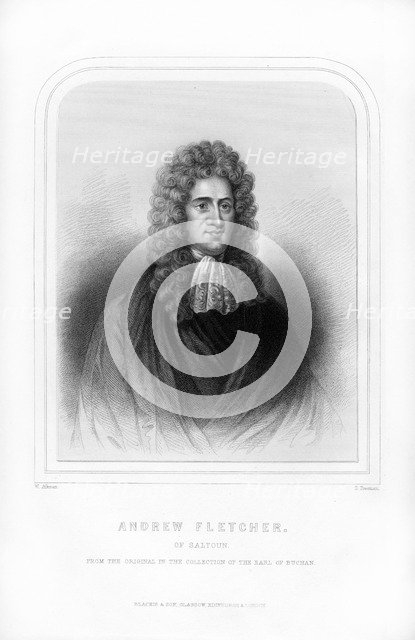 Andrew Fletcher of Saltoun, Scottish writer, politician and patriot, (1870).Artist: S Freeman