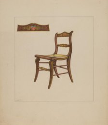 Rush Bottom Chair, c. 1937. Creator: Henry Meyers.