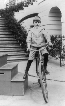 Archie Roosevelt on a bicycle, c1902 June 17. Creator: Frances Benjamin Johnston.