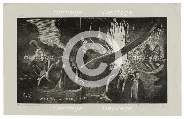 Mahna no varua ino (The Devil Speaks), from the Noa Noa ..., 1893/94, printed and published in 1921. Creator: Paul Gauguin.