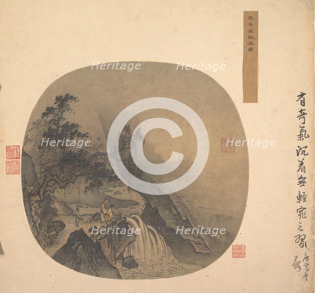 Men Watching a Waterfall, 13th century. Creator: Unknown.