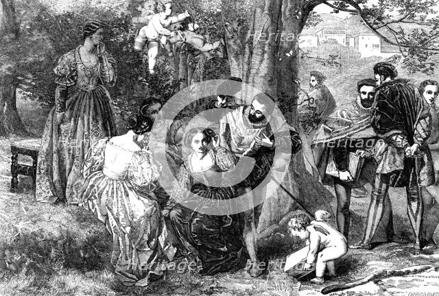 "Love's Labours Lost" - painted by F. R. Pickersgill - from the Exhibition of the Royal Academy, 185 Creator: Harvey Orrin Smith.