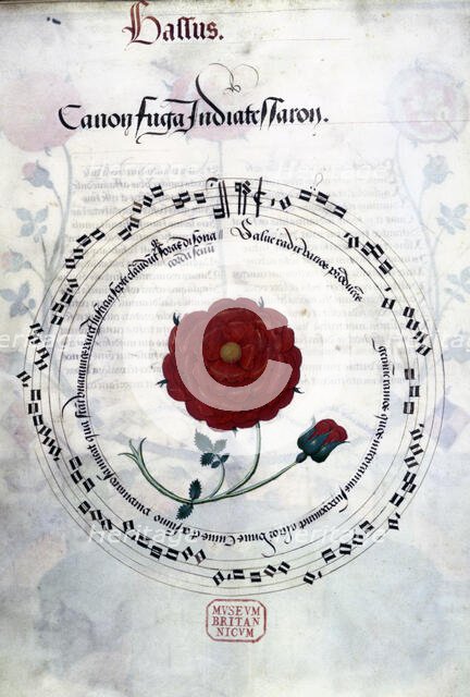 Musical canon with Tudor rose, c1509-c1547. Creator: Unknown.