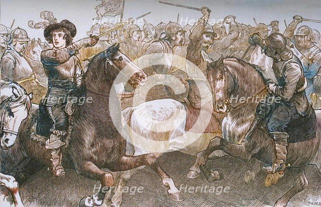 'Prince Rupert at Edgehill', 23 October 1642, (c1880). Creator: Unknown.