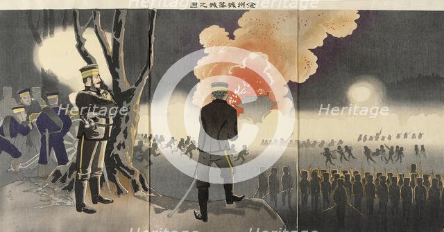 The Fall of Chinchow Fort, 1894. Creator: Kobayashi Kiyochika.